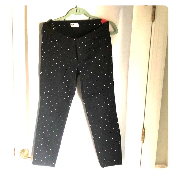 Old Navy Pixie Pants : black with white polkadots - Picture 1 of 3